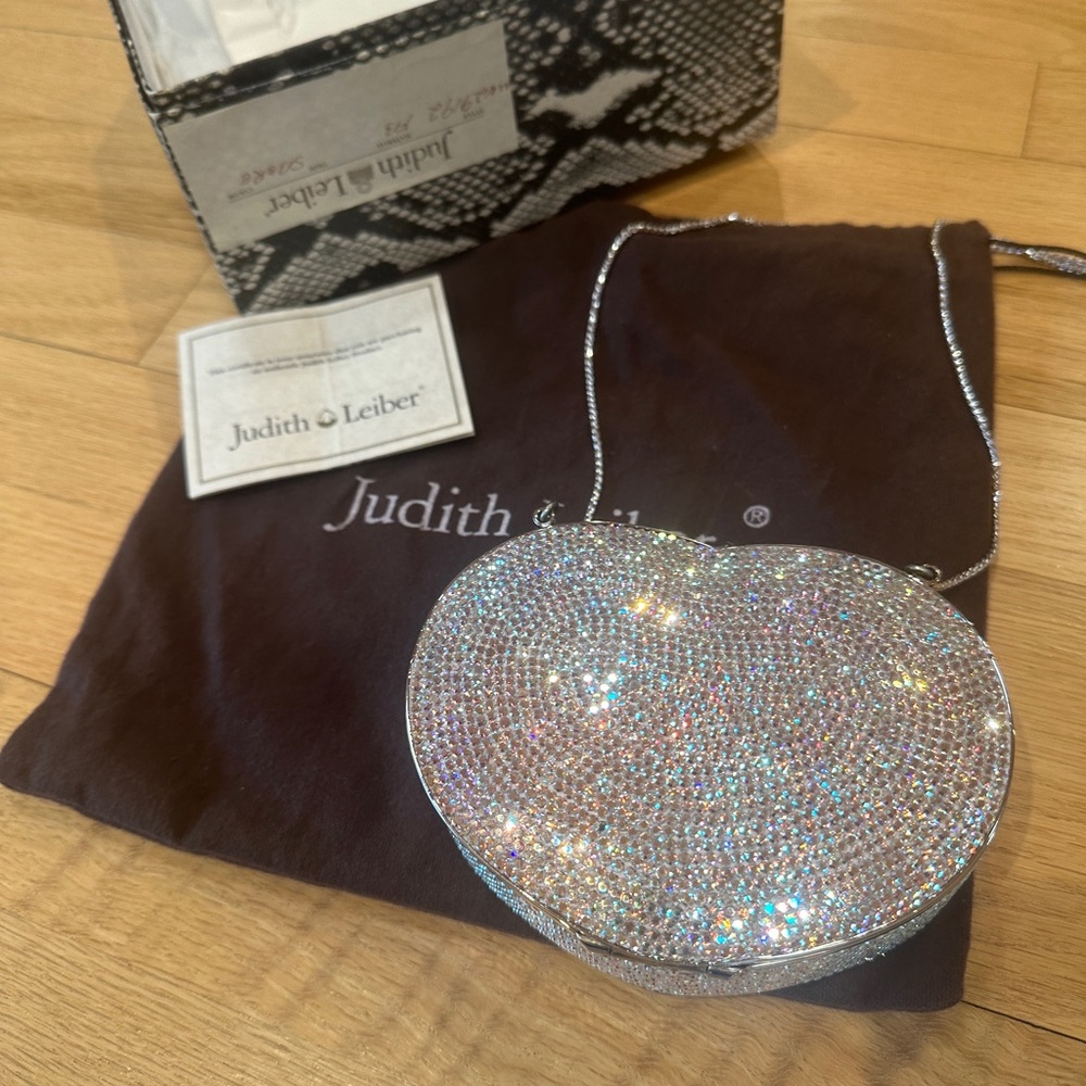 Judith Leiber Swarovski Crystal Heart Soul Wedding Clutch Shoulder Bag View 2